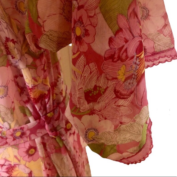 NWT Josie Pink Floral Robe, Size Large - Picture 5 of 7